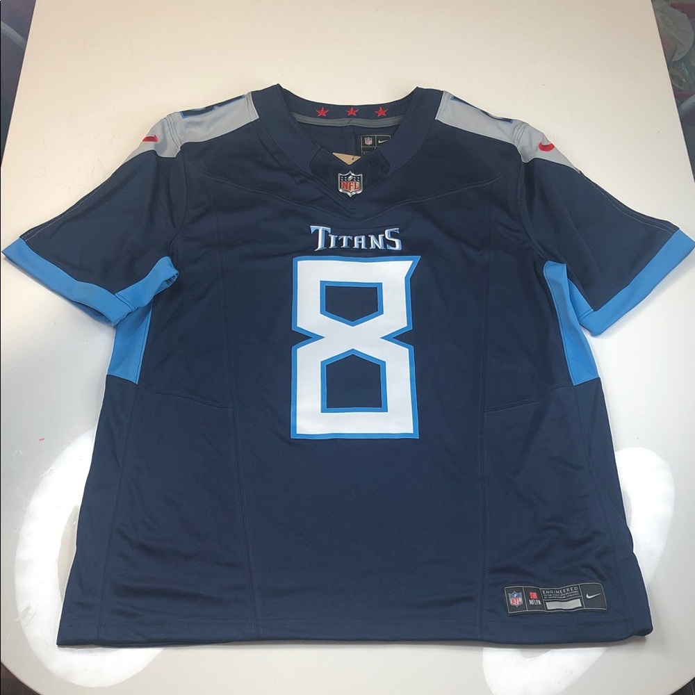 NEW Nike NFL Football Jersey Men's Large Navy Will Levis # 8 Tennessee Titans
